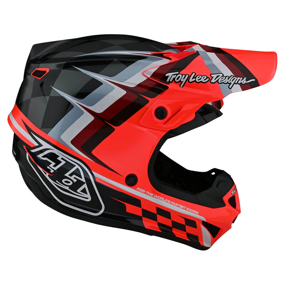 Troy Lee Designs SE4 Polyacrylite Helmet W/MIPS Warped Glo Red - Image 5