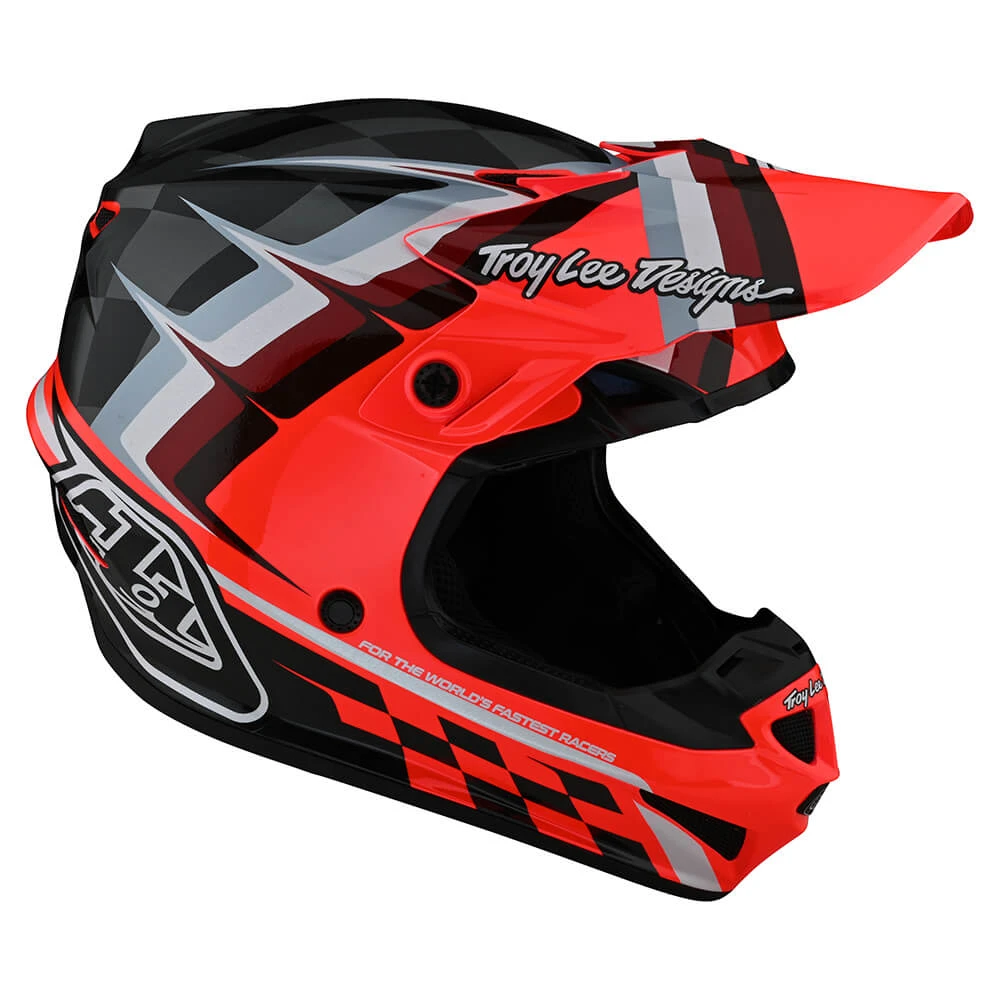Troy Lee Designs SE4 Polyacrylite Helmet W/MIPS Warped Glo Red - Image 6
