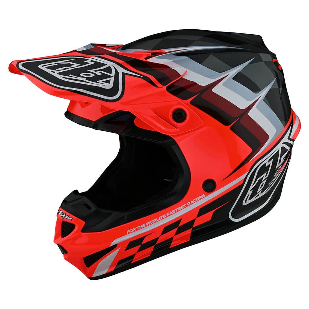 Troy Lee Designs SE4 Polyacrylite Helmet W/MIPS Warped Glo Red - Image 7