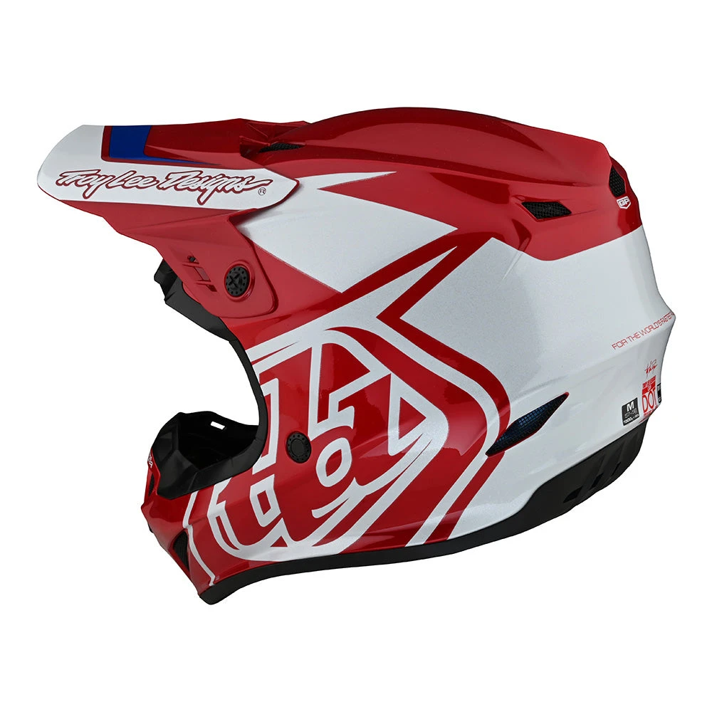 Troy Lee Designs Youth GP Helmet Overload Red / White - Image 2