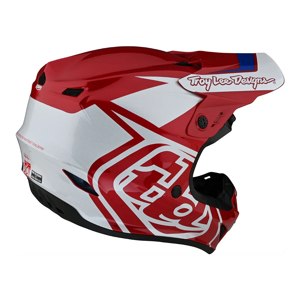 Troy Lee Designs Youth GP Helmet Overload Red / White - Image 4