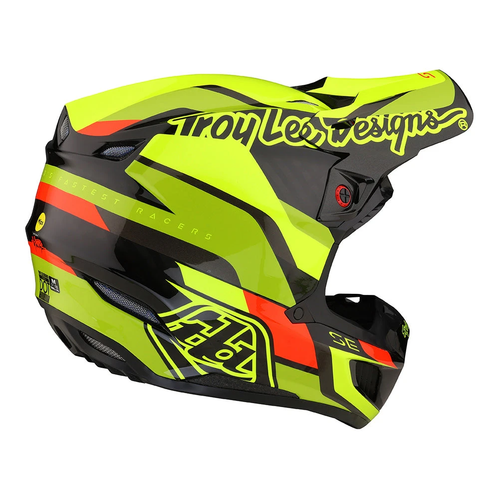 Troy Lee Designs SE5 Carbon Helmet W/MIPS Omega Black / Flo Yellow - Image 4