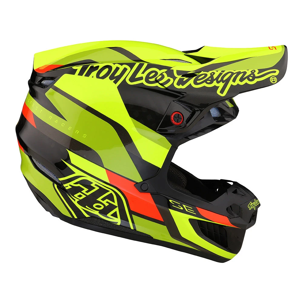 Troy Lee Designs SE5 Carbon Helmet W/MIPS Omega Black / Flo Yellow - Image 5