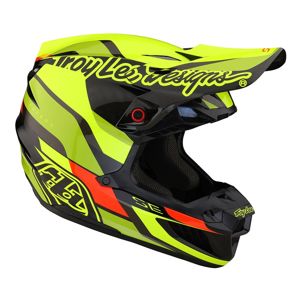Troy Lee Designs SE5 Carbon Helmet W/MIPS Omega Black / Flo Yellow - Image 6