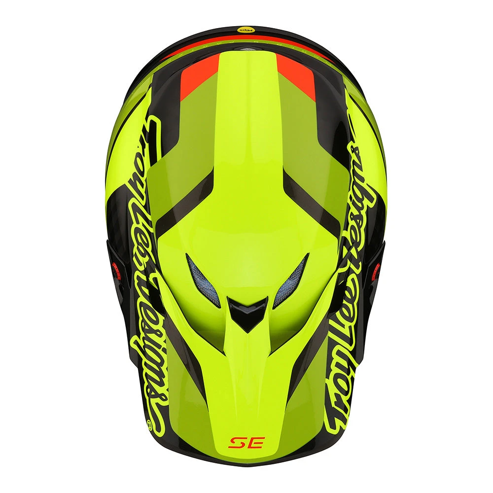 Troy Lee Designs SE5 Carbon Helmet W/MIPS Omega Black / Flo Yellow - Image 8