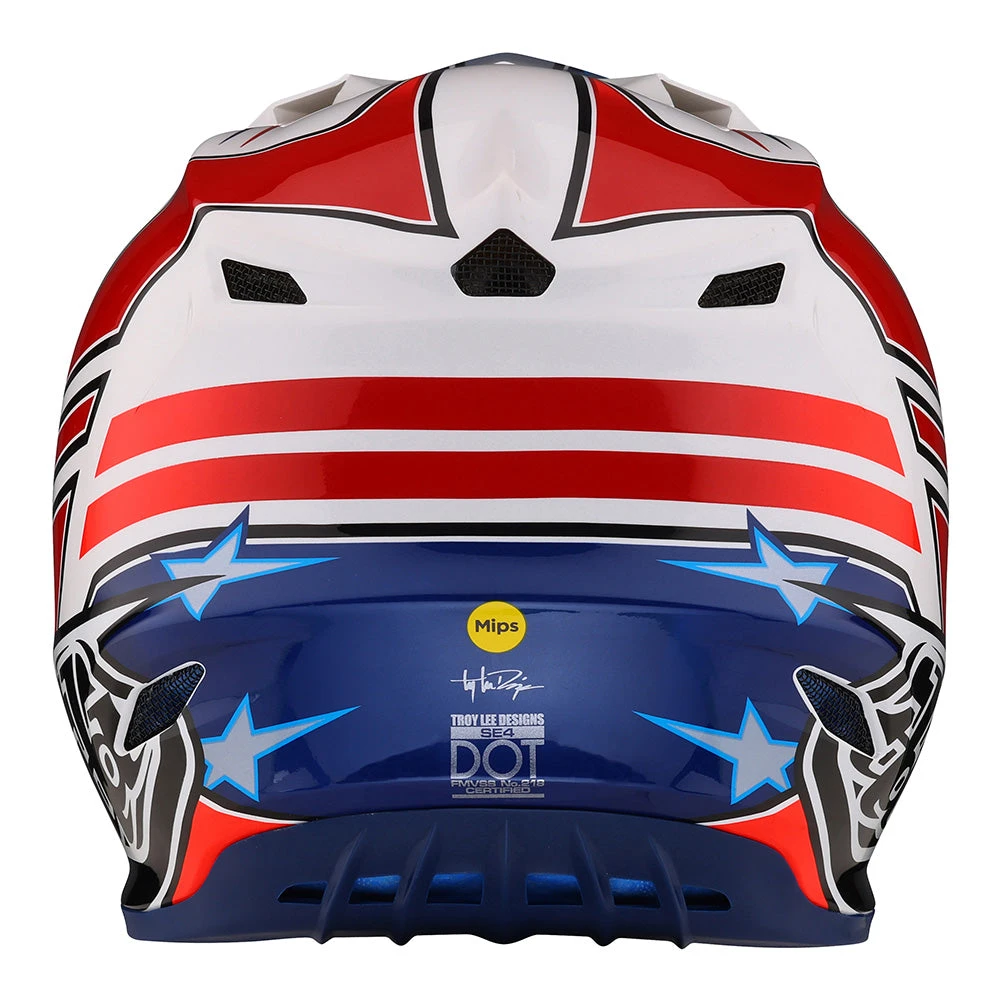 Troy Lee Designs Youth SE4 Polyacrylite Helmet W/MIPS Flagstaff White - Image 3