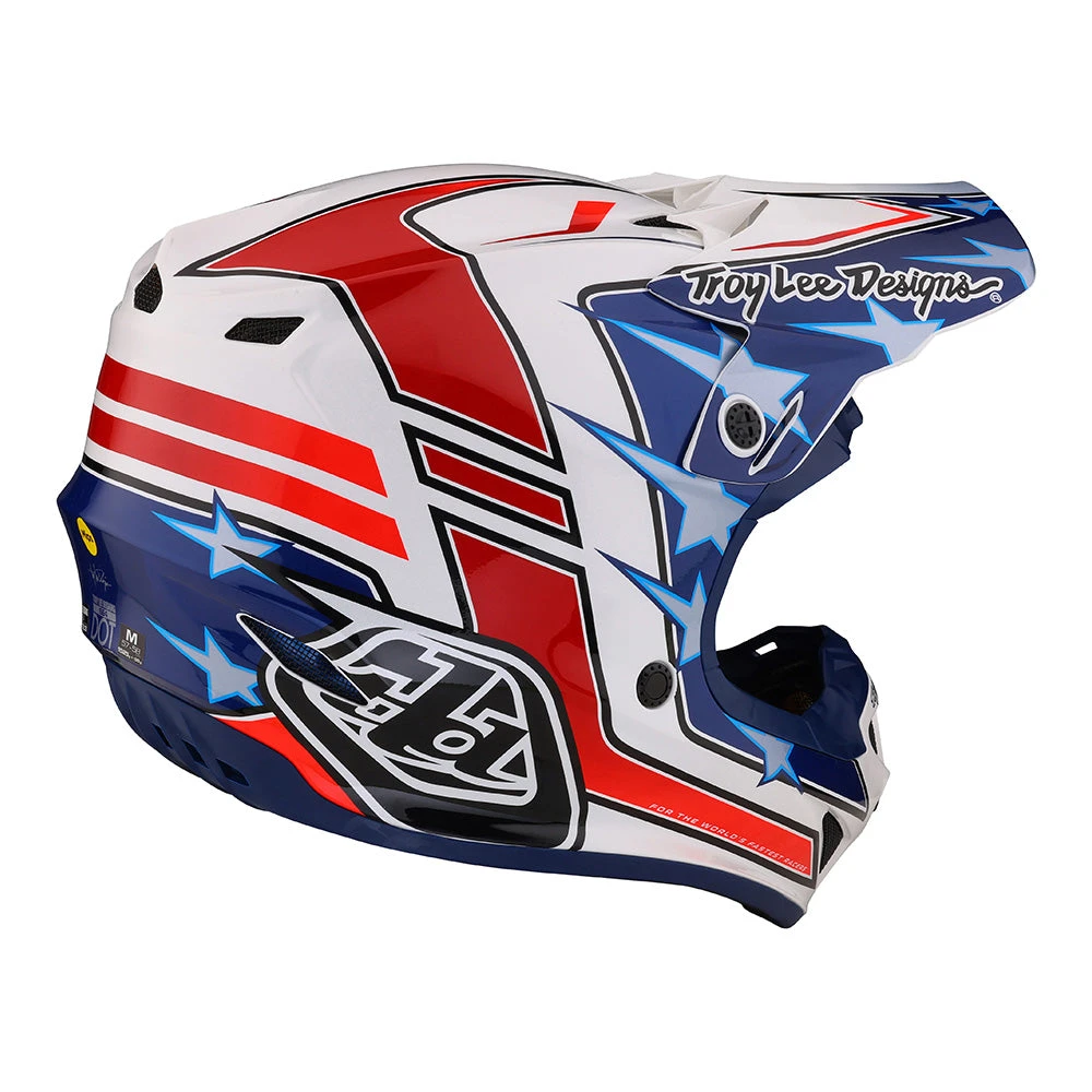 Troy Lee Designs Youth SE4 Polyacrylite Helmet W/MIPS Flagstaff White - Image 4