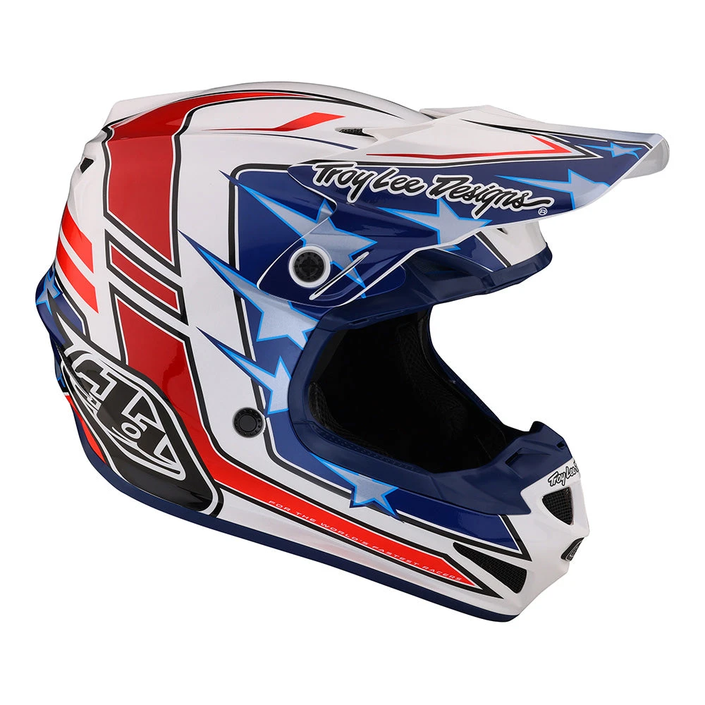 Troy Lee Designs Youth SE4 Polyacrylite Helmet W/MIPS Flagstaff White - Image 6
