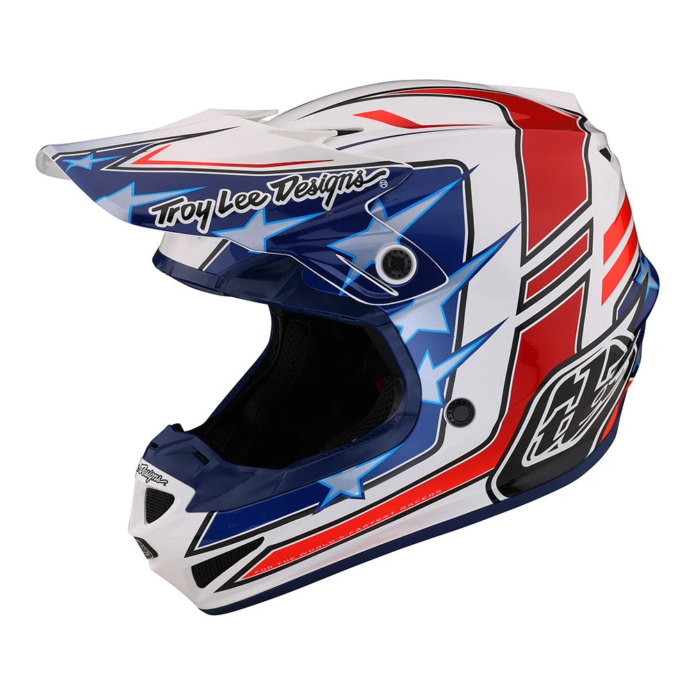 Troy Lee Designs Youth SE4 Polyacrylite Helmet W/MIPS Flagstaff White - Image 7