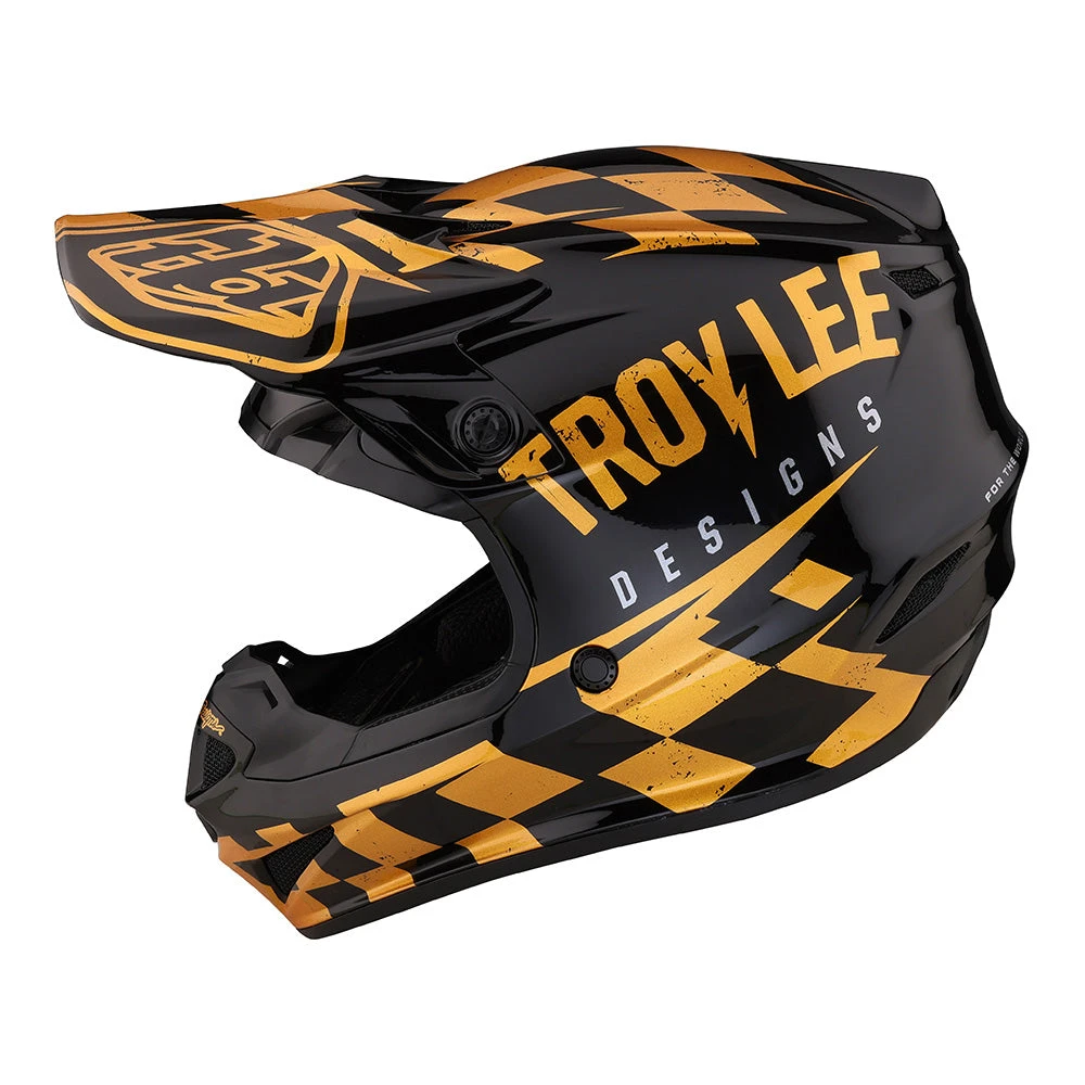 Troy Lee Designs Youth SE4 Polyacrylite Helmet W/MIPS Race Shop Black / Gold