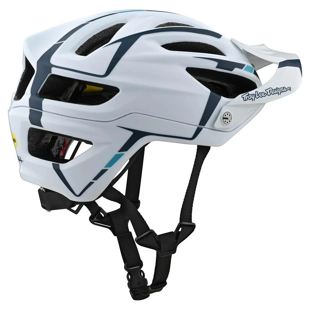 Troy Lee Designs A2 Helmets W/MIPS Sliver White / Marine - Image 3
