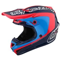 Troy Lee Designs Youth SE4 Polyacrylite Helmet W/MIPS Corsa Navy / Cyan